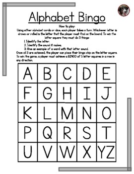 Preview of Alphabet Bingo Game Packet