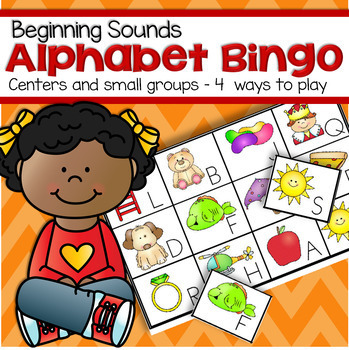Preview of Alphabet Bingo Beginning Sounds Centers or Small Group