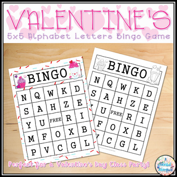 Alphabet Bingo | Letter Recognition Activity | Valentine's Day Party Game