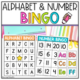 Alphabet Bingo & Number Bingo Kindergarten Games - BINGO Cards