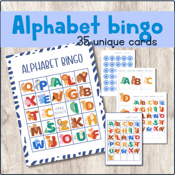 Alphabet Bingo Printable Learning A-Z by TinyTotsTreasures | TPT