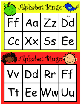 Alphabet Bingo - Upper and Lower Case Letters 30 Cards | TpT