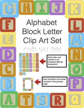 Alphabet Block Letter Clip Art Includes Numbers And A Border By Mr