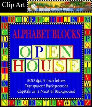 Preview of Alphabet Blocks, CAPITALS Only, Clip Art