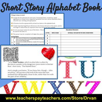 Preview of Alphabet Book - Fun Project for Short Stories Unit Review