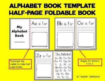 Blank Foldable Half-Page Writing Book Template by Teacher Jamboard