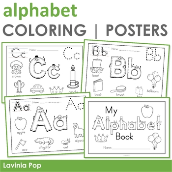 Alphabet Coloring Book and Posters, Letters A-Z by Lavinia Pop