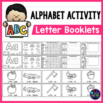 Preview of Alphabet Books Printable Worksheets (A-Z letter tracing, writing practice)