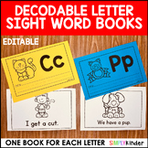 Alphabet Decodable Readers with Editable Sight Words for K