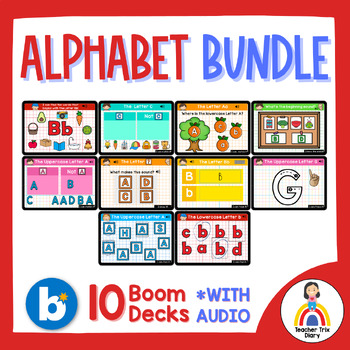 Preview of Alphabet Boom Cards BUNDLE |  Letter Recognition | Beginning Sounds Digital A-Z