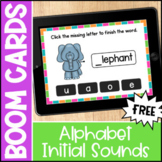Alphabet Boom Cards for Initial Sounds Practice - FREE Dig