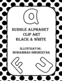 Alphabet Bubble Letters  Black and White for Personal and 