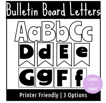 Alphabet Bulletin Board Letters | 3 Options | Uppercase and Lowercase