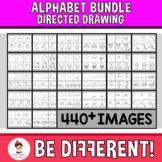 Directed Drawing Alphabet Bundle A to Z Clipart Back To School Step By Step