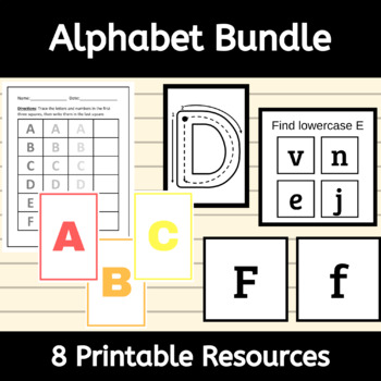 Preview of Alphabet Bundle for Learning Uppercase and Lowercase Letters in ABA Therapy