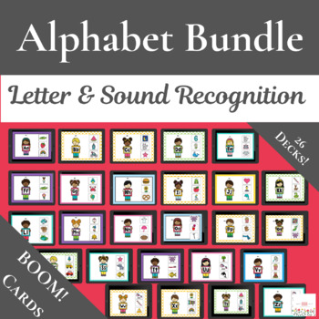 Preview of Alphabet Bundle with Boom Cards™ | Letter & Sound Recognition Activities