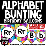 Alphabet Bunting Pennants Set - BIRTHDAY BALLOONS - HAPPY 