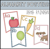 Alphabet Bunting Posters - Boho Rainbow