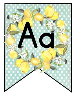 Alphabet Bunting - Teal and Lemon Style - Farmhouse Chic by Kari Hall