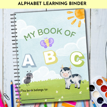 Preview of Alphabet Busy Book, Beginning SoundsLearning Binder for Pre-K & Kindergarten