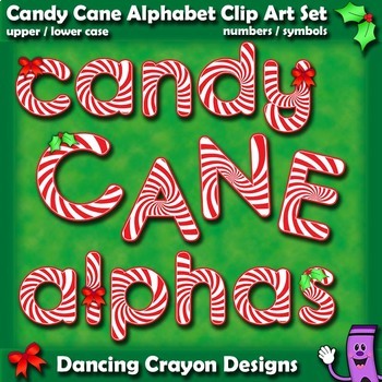 Preview of Candy Cane Alphabet Letters Clip Art | Christmas Bulletin Board Letters