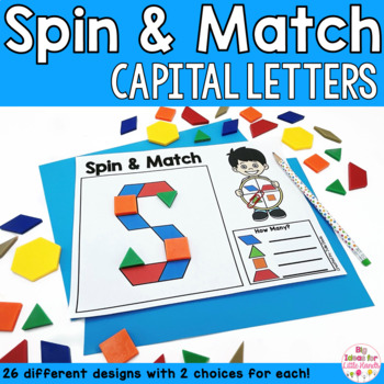 Preview of Pattern Blocks Mat Capital Letters Math Center