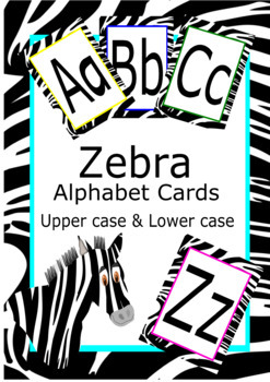 Preview of Alphabet Card Upper and Lower case Zebra Pattern