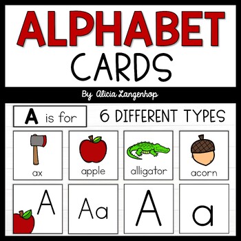 Preview of Alphabet Cards for Focus Walls, Matching, Centers, or Circle Time