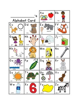 Alphabet Cards + Beginning Sound Pictures (Phonetic Spelling Aid) by ...