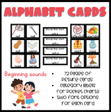 Alphabet Cards Beginning Sounds Picture Pocket Chart Cente