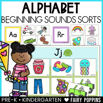 Preview of Alphabet Cards Beginning Sounds Picture Sort | Letter Sound Recognition