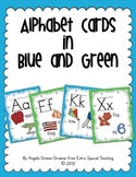 Alphabet Cards  - Bright Blue and Green