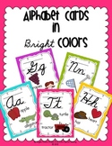 Alphabet Cards - Bright Colors in Cursive