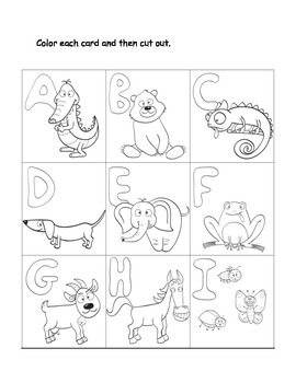 Alphabet Flash Cards to Color-Cut-Learn ABC Flash Cards Blackline Masters
