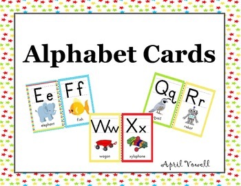 Preview of Alphabet Cards Posters Grade K
