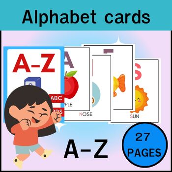 Preview of Alphabet Cards - Printable Alphabet Word Wall Card