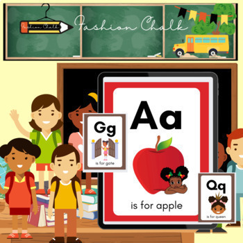 Preview of Alphabet Cards (A-Z), (Printable, Flashcards, Bulletin board)