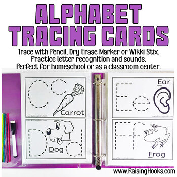 Preview of Alphabet Cards - Tracing, Wikki Stix, Reading, Flash Cards
