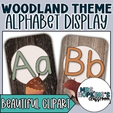 Alphabet Letters Cards in Woodland Theme Classroom Decor w
