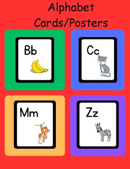 Preview of Alphabet Cards and Word Walls Cards for Classroom Decor
