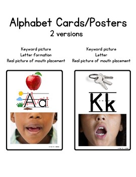 Preview of Alphabet Cards with REAL Picture Mouth Placements & Letter Formation