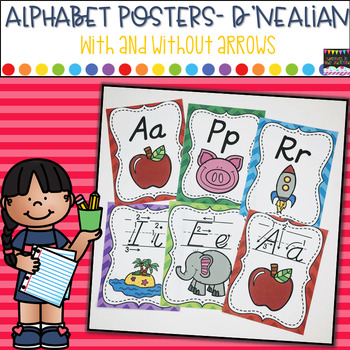 Alphabet Posters D'Nealian Style by Adventures in Kinder and Beyond