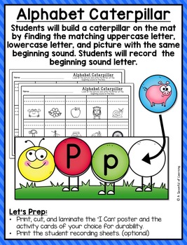 alphabet caterpillar center by a spoonful of learning tpt