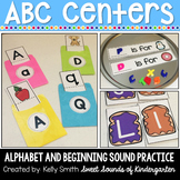 Alphabet Centers {Alphabet Matching and Beginning Sound Practice}