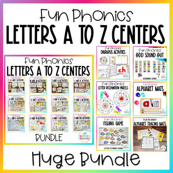 Preview of Alphabet Centers and Activities |  Fun Phonics Huge Bundle