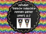 Alphabet Chalkboard Chevron Letters A-Z Pennant Banners Word Wall Labels Glitter