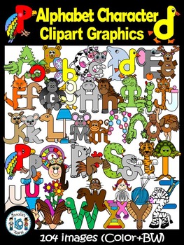 Alphabet Clipart- Alphabet Cartoon Clipart (106 images) by Marcelle's