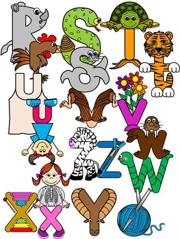 Alphabet Clipart- Alphabet Cartoon Clipart (106 images) by Marcelle's