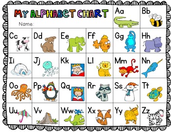 alphabet chart by bethany gardner teachers pay teachers