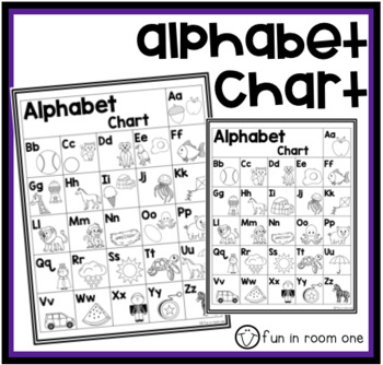 Alphabet Chart (black and white) by Kylie Enloe - Fun in Room One